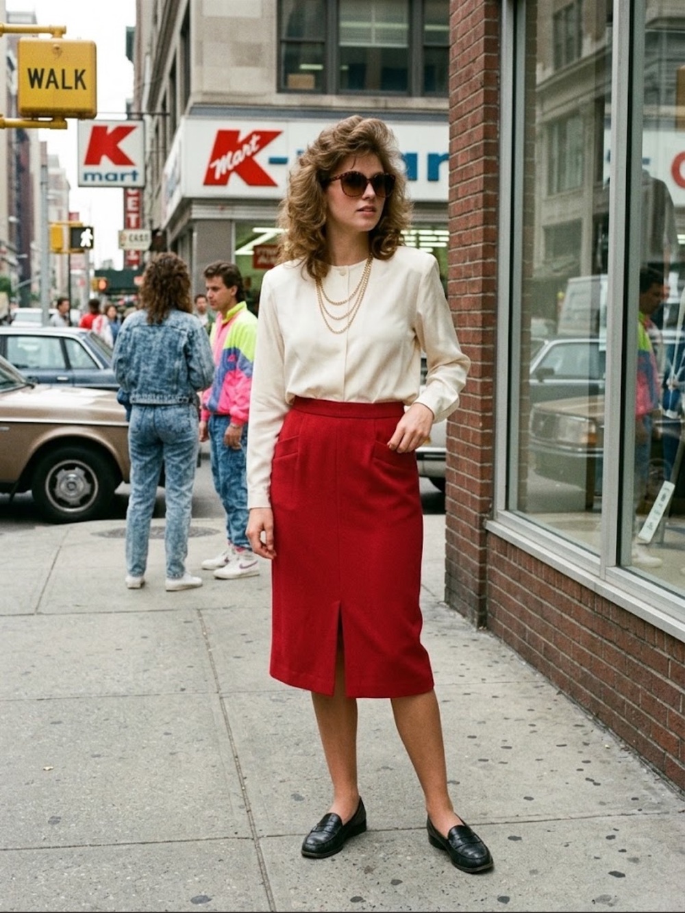 Vintage 70s Red Pencil Skirt - Women's Classic Work Skirt 26” waist
